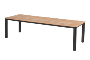 Hartman Winston Din.T.220 x 100 cm Alu-Teak Tafel Zwart - 