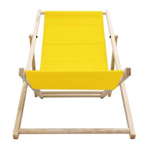 ecdgermany Liegestuhl klappbar aus Holz, 3 Liegepositionen, bis 120 kg, Gelb, verstellbare Rückenlehne, Sonnenliege Gartenliege Strandliege, für Garten oder