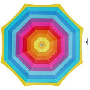 Parasol - regenboog - D180 cm - incl. parasol draagtas - parasolharing - 49 cm -