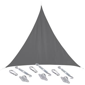 Hesperide Schaduwdoek/zonnescherm Curacao driehoek grijs 2 x 2 x 2 meter met ophanghaken -