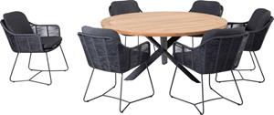 Taste Diningset Belmond Prado Teak-Anthracite 160 cm