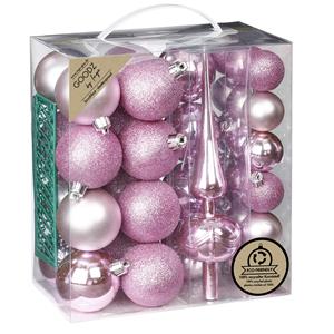 Christmas goods Inge Christmas kerstballen -39-dlg- lichtroze - kunststof - met piek -