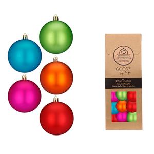 Christmas goods Inge Christmas mini kerstballen van glas - 32x - gekleurd- 3 cm -