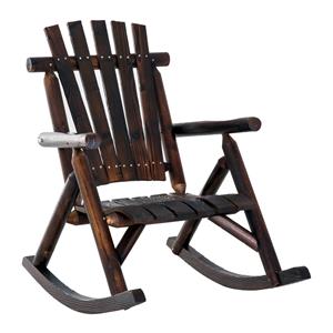 Sunny Schommelstoel Relax-stoel Armleuning Populierhout donkerbruin