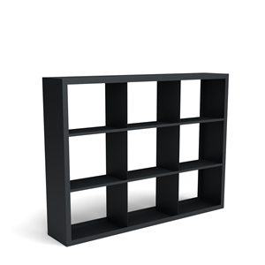 Geroba Beltza zwarte houtopslag onderverdeling 9 vakken 2000x385x1500 mm - 