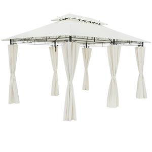 Pavillon 3x4m Gartenzelt Garten Seitenteile Metall Wasserabweisend Topas creme - Casaria