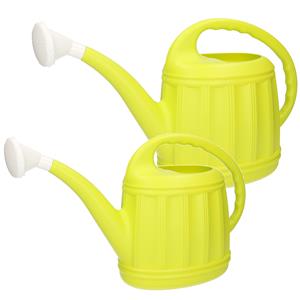 Hega Hogar Tuinplanten gieters set 2x stuks kunststof lime groen 5 en 12 liter -