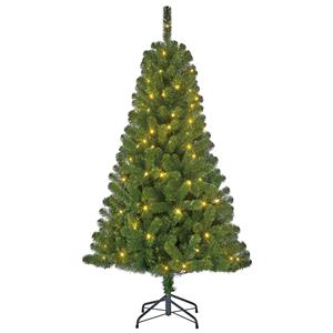 Black Box Groene kunst kerstboom/kunstboom met warm witte verlichting 120 cm -