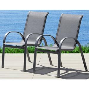 MERXX Tuinstoel Amalfi set van 2, aluminium/textiel, stapelbaar, antraciet (set, 2 stuks)