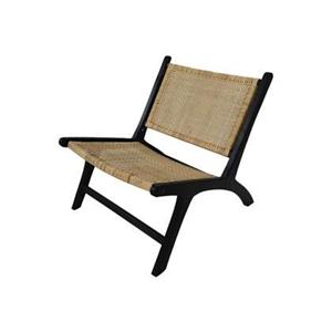 HSM Collection HSM - Loungestoel - 67x81x71 - Zwart|Naturel - Teak|rotan