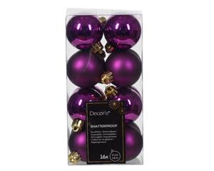 Decoris Kerstbal kunststof d4 cm vlt 16st kerst - 