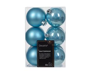 Decoris Kerstbal kunststof d6 cm sblw 12st kerst - 