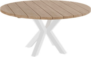 Hartman Ronde Tuintafel Stephanie Teakhout, 150cm - Naturel/Wit