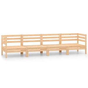 vidaXL 4-delige Loungeset massief grenenhout