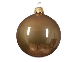 Decoris Kerstbal glas d15 cm gember kerst - 