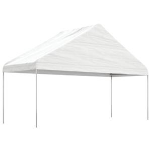 vidaXL Prieel met dak 5,88x2,23x3,75 m polyetheen wit
