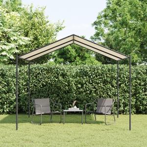 VidaXL Tuinpaviljoen 3x3 m staal en stof beige