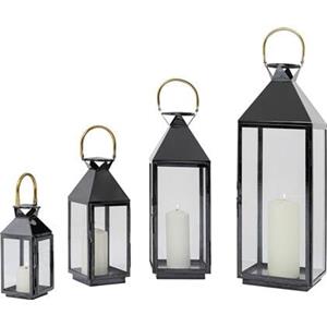 Kare Design Windlicht Giardino Black (Set van 4)