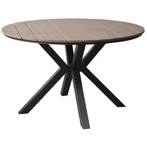 AVH-Outdoor Quincy dining tuintafel aluminium 120xH75 cm rond polywood blad