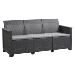 Allibert Keter 3-zits loungebank Emma - antraciet - 74xx163x74 cm