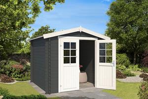 Outdoor Life Products | Tuinhuis Ingo 230 x 230 | Gecoat | Carbon Grey-Wit