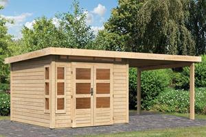 Karibu | Tuinhuis Kastorf 6 met Overkapping 3,2 | Onbehandeld