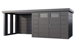 Telluria | Tuinhuis Eleganto 3024 met Overkapping Lounge Small met Ramen | Links | Antraciet