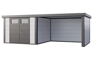 Telluria | Tuinhuis Eleganto 3030 met Overkapping Lounge Large | Rechts | Wit-Antraciet