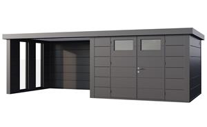 Telluria | Tuinhuis Eleganto 3330 met Overkapping Lounge Large met Ramen | Links | Antraciet