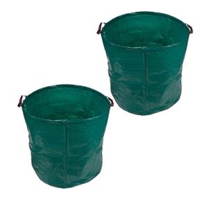 3x stuks tuinafvalzakken opvouwbaar groen 272 liter -