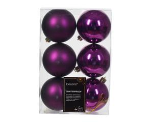 Decoris Kerstbal kunststof d8 cm vlt 6st kerst - 