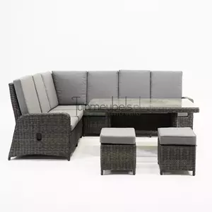 Vita Hoekbank  Veloso wicker incl tafel en hockers