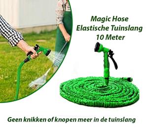 Dealrunner Magic Hose Elastische Tuinslang 10 Meter met Sproeikop