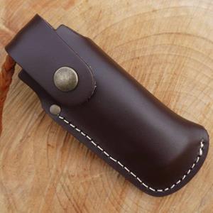 TBS Outdoor Leather large folding knife belt pouch - brown