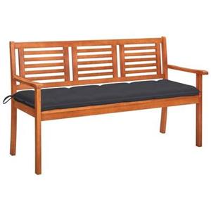 VidaXL Tuinbank 3-zits met kussen 150 cm massief eucalyptushout