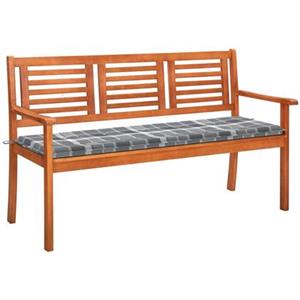 VidaXL Tuinbank 3-zits met kussen 150 cm massief eucalyptushout