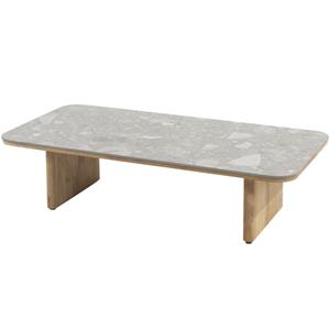 4 Seasons Outdoor Lucas lounge tuintafel 120x60 cm natural teak keramiek terazzo 