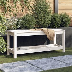 VidaXL Tuinbank 108x35x45 cm massief grenenhout wit