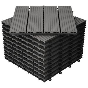 Terrassenfliesen 30x30 cm 11er Set für 1m² Anthrazit aus WPC