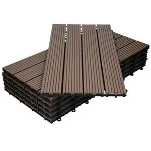 Terrassenfliesen 60x30 cm 6er Set für 1m² Dunkelbraun aus WPC