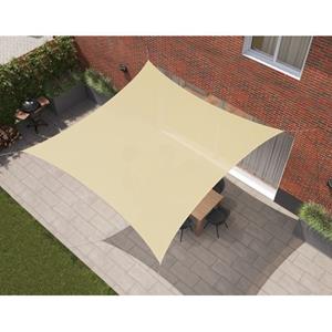 Kopu Schaduwdoek Vierkant 5x5 M -280 Gram Waterdoorlatend -creme