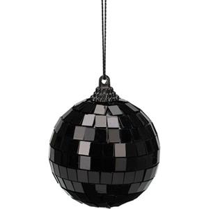 Christmas Decoration Kerstbal - Disco - 1x St - Zwart - 6 Cm