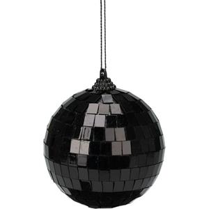 Christmas Decoration Kerstbal - Disco - 1x St - Zwart - 8 Cm