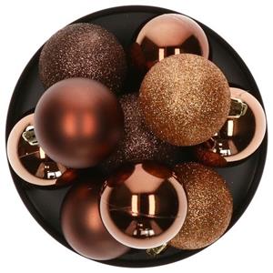 Kerstballen - 5x Stuks - Brons - Kunststof - 5 Cm