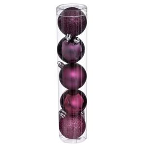 ATMOSPHERA Kerstballen - 5x Stuks - Framboos Roze - Kunststof - 5 Cm