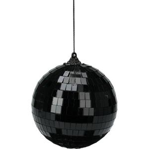 Christmas Decoration Kerstbal - Disco - 1x St - Zwart - 10 Cm