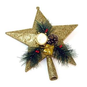 Gerimport Piek Kerstboom - Ster - Goud - Kunststof - 21 Cm