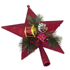 Gerimport Piek Kerstboom - Ster - Rood - Kunststof - 21 Cm