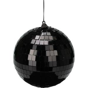 Christmas Decoration Kerstbal - Disco - 1x St - Zwart - 12 Cm