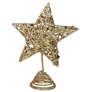 Gerimport Piek - Kerstster - Kunststof - Goud Glitter - 20cm